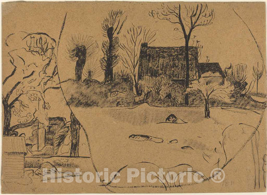 Art Print : Paul Gauguin, Landscape at Pont-Aven, c. 1888 - Vintage Wall Art