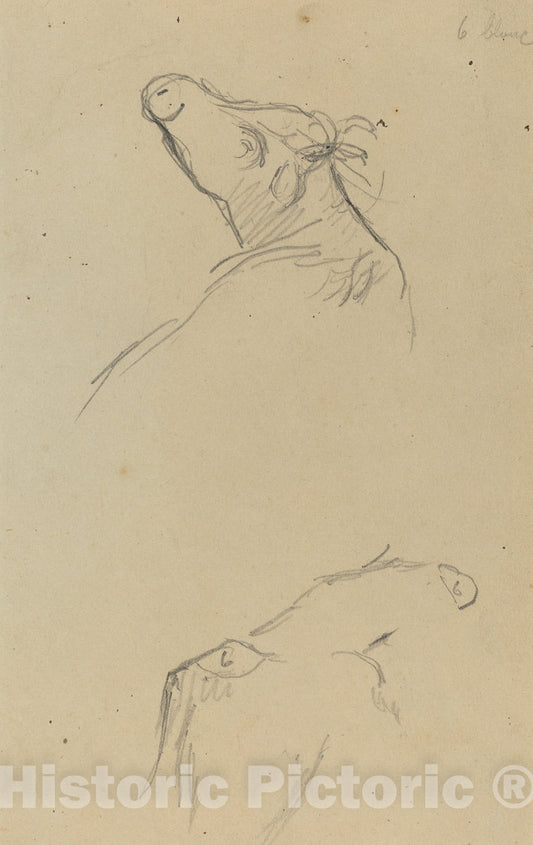 Art Print : Paul Gauguin, Two Cow's Heads [Verso], 1884-1888 - Vintage Wall Art
