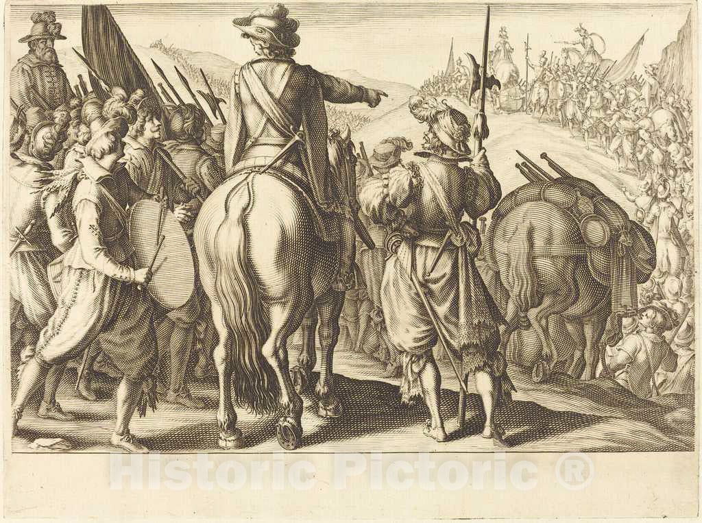 Art Print : Jacques Callot, The Troops on The March, c. 1614 - Vintage Wall Art