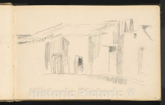 Art Print : Paul CÃ©zanne, Study of Houses, c.1881 - Vintage Wall Art