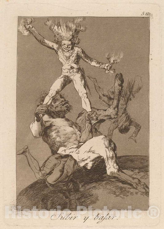 Art Print : Francisco de Goya, Los caprichos: Subir y bajar, 1799 - Vintage Wall Art
