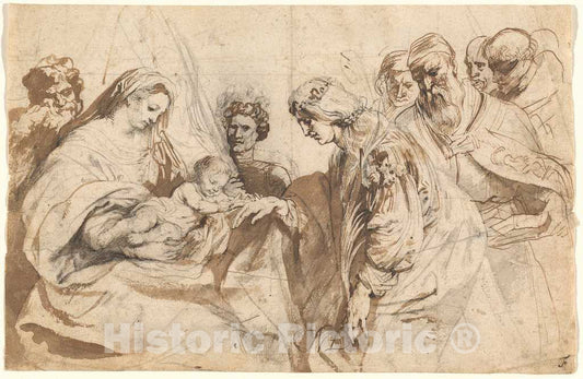 Art Print : Sir Anthony Van Dyck, The Mystic Marriage of Saint Catherine, c. 1618 - Vintage Wall Art