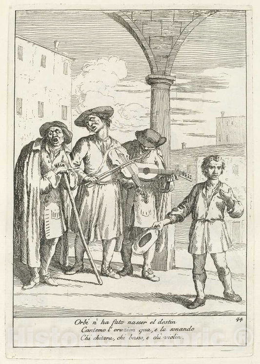 Art Print : Gaetano Zompini, FÃ  ballar i Cani (Street Entertainer), 1753 - Vintage Wall Art