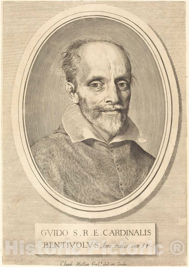 Art Print : Claude Mellan, Guido Bentivoglio - Vintage Wall Art