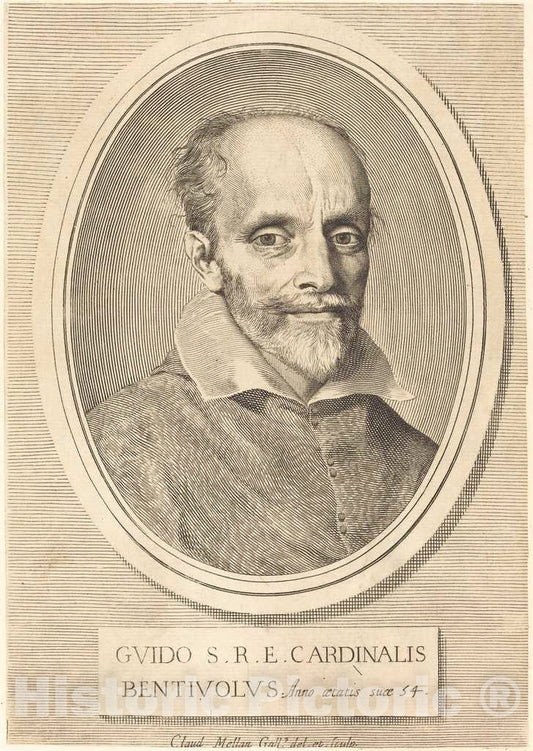 Art Print : Claude Mellan, Guido Bentivoglio - Vintage Wall Art
