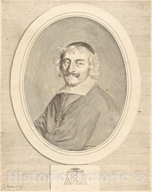 Art Print : Claude Mellan, Alphonse III Delbene, Bishop of OrlÃ©ans - Vintage Wall Art