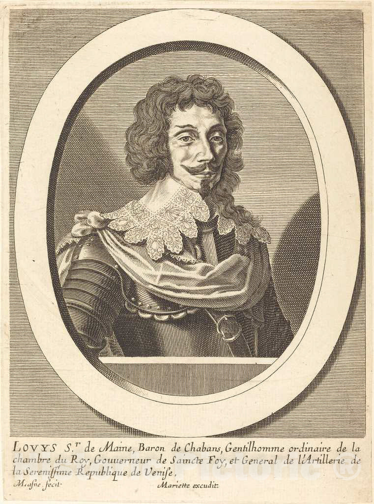 Art Print : Lasne After Mariette, Louis Sieur de Maine - Vintage Wall Art