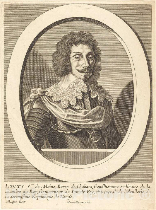 Art Print : Lasne After Mariette, Louis Sieur de Maine - Vintage Wall Art