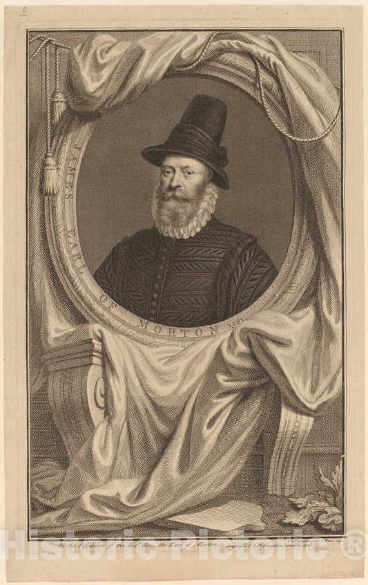 Art Print : Jacobus Houbraken, James, Earl of Morton, 1740 - Vintage Wall Art
