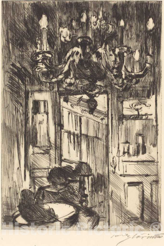 Art Print : Lovis Corinth, Interior (Unter dem Kronleuchter), 1916 - Vintage Wall Art