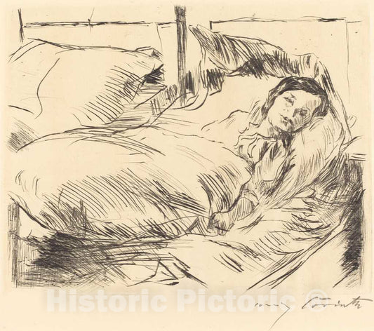 Art Print : Lovis Corinth, The Sick Child (Das Kranke Kind), 1918 - Vintage Wall Art