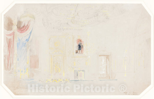 Art Print : Thomas Allom, The Throne Room at Fontainebleau, c. 1845 - Vintage Wall Art