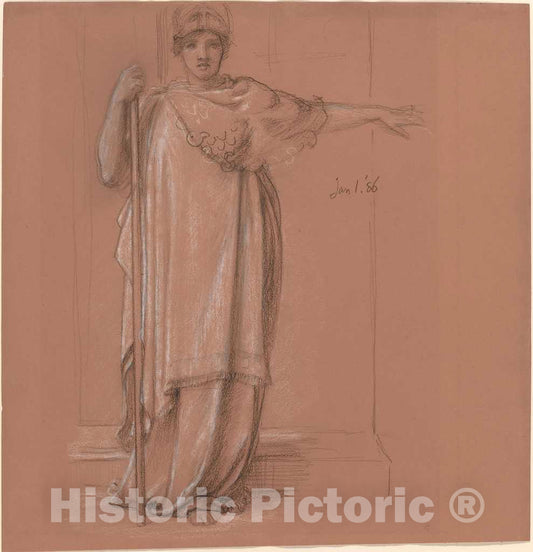 Art Print : Sir Edward John Poynter, Minerva, 1886 - Vintage Wall Art