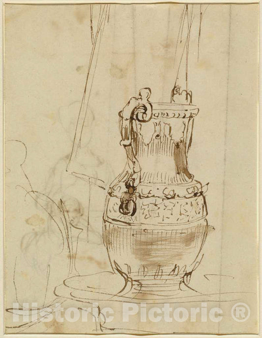 Art Print : Sir David Wilkie, an Ornate Ewer [Recto] - Vintage Wall Art