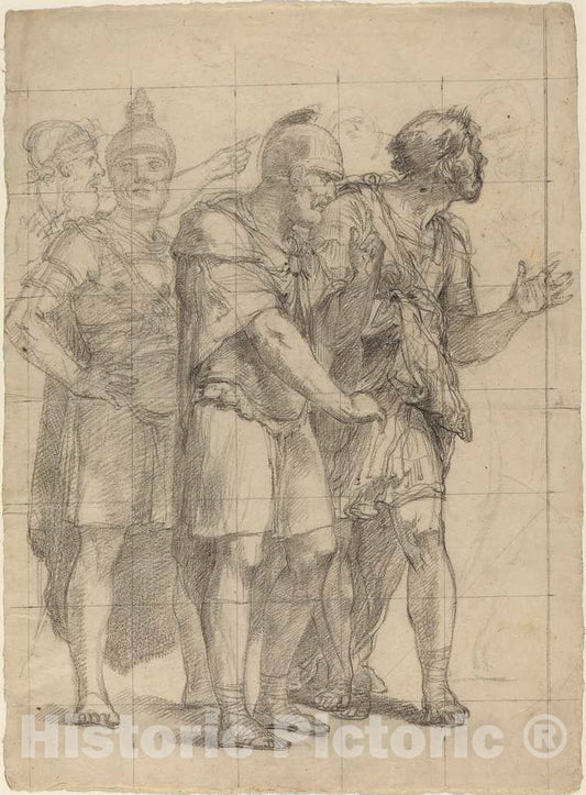 Art Print : Pietro Fancelli, Four Standing Warriors, c. 1820 - Vintage Wall Art
