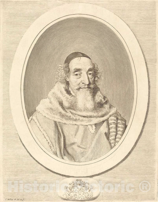 Art Print : Claude Mellan, Mathieu Mole, in or After 1656 - Vintage Wall Art