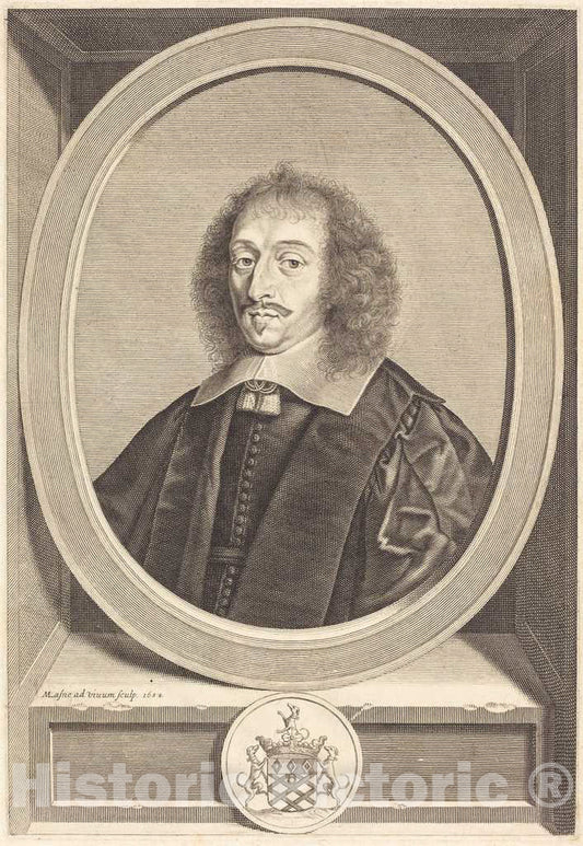 Art Print : Michel Lasne, N. Paget, 1658 - Vintage Wall Art