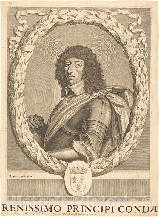 Art Print : Michel Lasne, Louis II de Bourbon - Vintage Wall Art