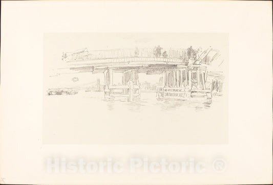 Art Print : James McNeill Whistler, Old Battersea Bridge, c.1883 - Vintage Wall Art