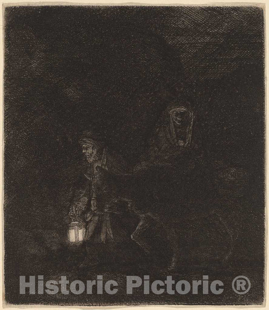 Art Print : Rembrandt, The Flight into Egypt, 1651 - Vintage Wall Art