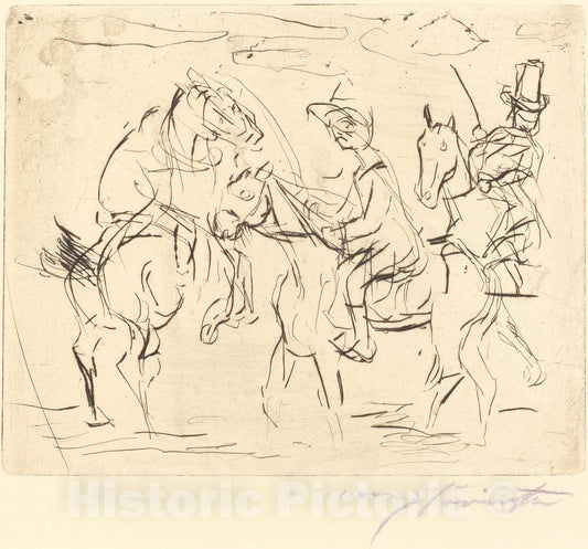Art Print : Lovis Corinth, Sunday Riders (Sonntagsreiter), 1920 - Vintage Wall Art