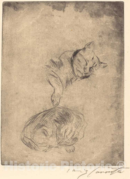Art Print : Lovis Corinth, Cats (Katzenstudie), 1920 - Vintage Wall Art