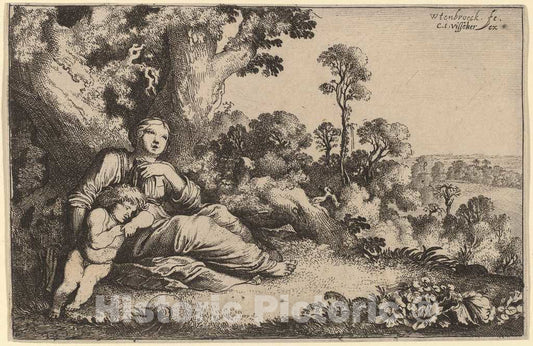 Art Print : Moyses Van Uyttenbroeck, Hagar in The Desert - Vintage Wall Art