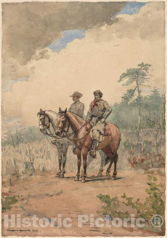 Art Print : Winslow Homer, Two Scouts, 1887 - Vintage Wall Art