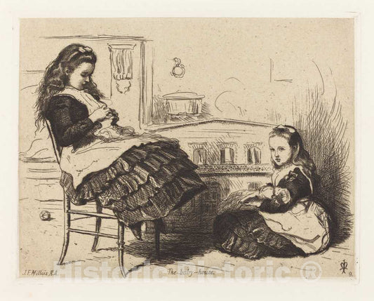 Art Print : John Everett Millais, The Doll House - Vintage Wall Art