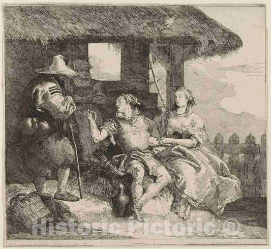 Art Print : Giovanni Domenico Tiepolo, The Marriage of Angelica and Medoro - Vintage Wall Art
