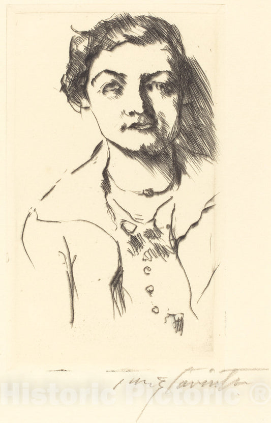 Art Print : Lovis Corinth, Anneliese Halbe (Bildnis Einer Jungen Dame (Anneliese Halbe)), 1918 - Vintage Wall Art