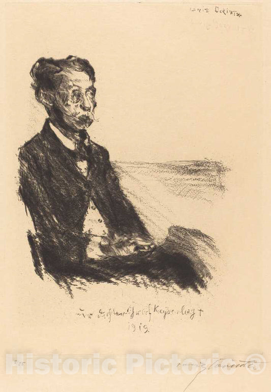 Art Print : Lovis Corinth, Count Keyserling (Bildnis des Grafen Keyserling), 1919 - Vintage Wall Art