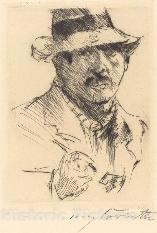 Art Print : Lovis Corinth, Self-Portrait (Selbstbildnis), 1920 - Vintage Wall Art