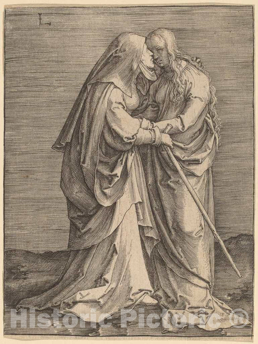 Art Print : Lucas Van Leyden, The Visitation, 1520 - Vintage Wall Art