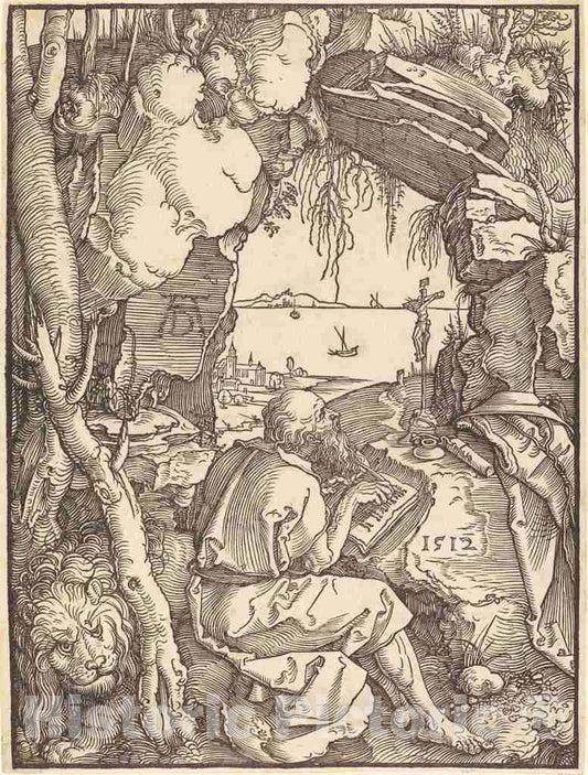Art Print : Albrecht DÃ¼rer, Saint Jerome in a Cave, 1512 - Vintage Wall Art