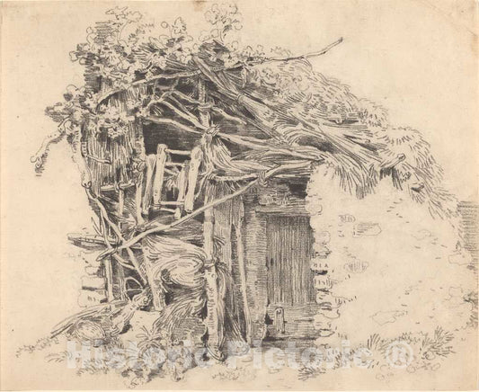 Art Print : Sigmund Freudenberger, Corner of a Rustic Barn, 1770 - Vintage Wall Art