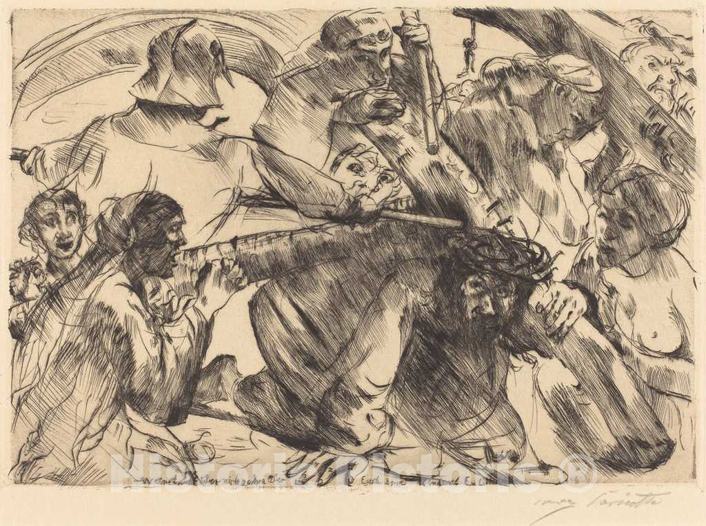 Art Print : Lovis Corinth, Christ Bearing The Cross (Kreuztragung), 1916 - Vintage Wall Art