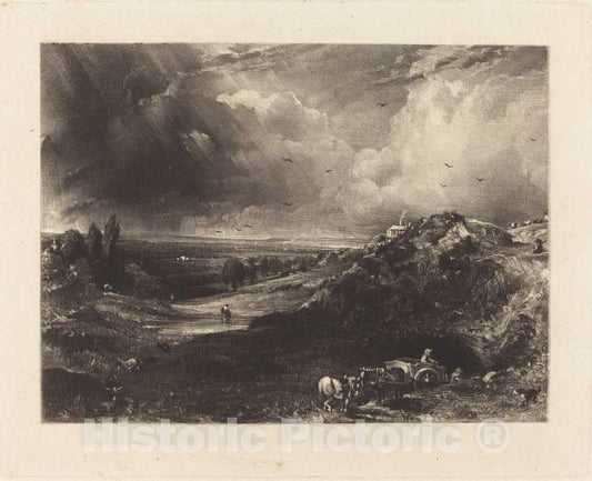 Art Print : Lucas After Constable, A Heath, c.1831 - Vintage Wall Art