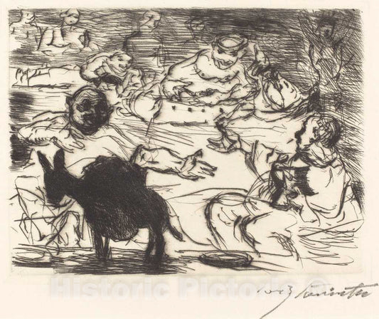 Art Print : Lovis Corinth, The Banquet of Trimalchio: pl.V, 1919 - Vintage Wall Art