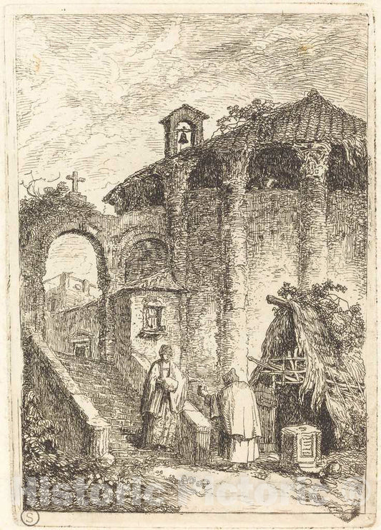 Art Print : Hubert Robert, The Ancient Temple, c.1764 - Vintage Wall Art
