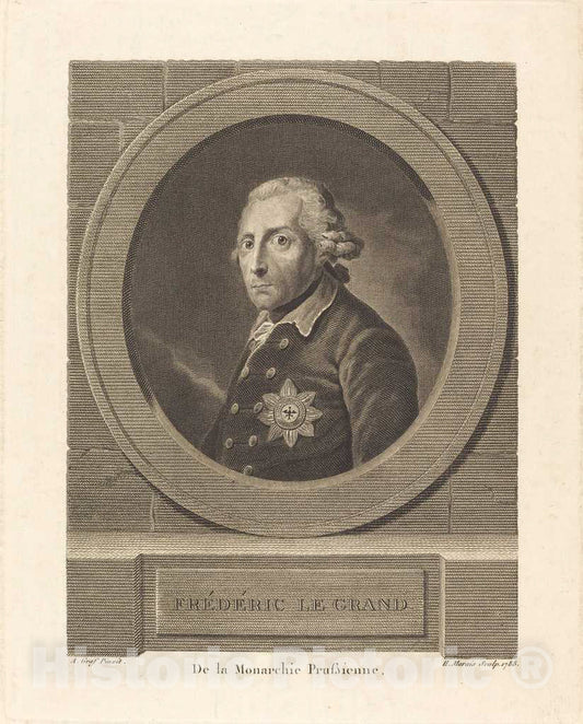 Art Print : Henri Marais After Anton Graff, Frederick The Great, King of Prussia, 1788 - Vintage Wall Art