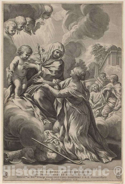 Art Print : Pietro da Cortona, Virgin and Child with Martyrs, c. 1660 - Vintage Wall Art