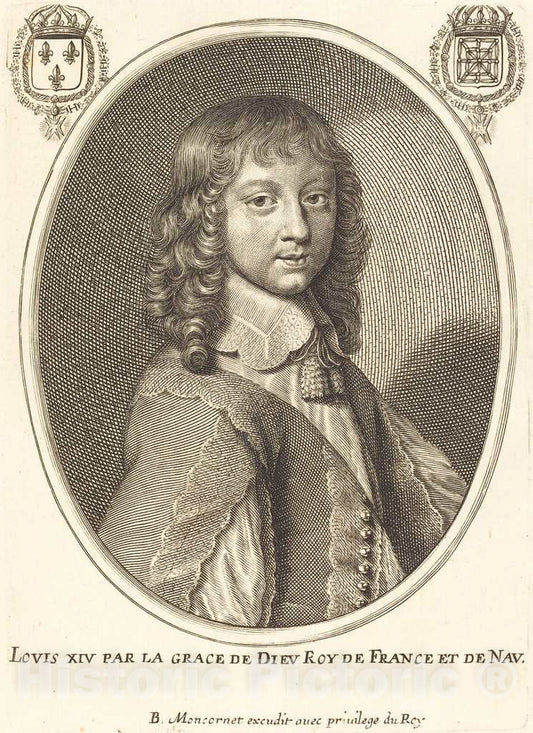 Art Print : Balthasar Moncornet, Louis XIV - Vintage Wall Art