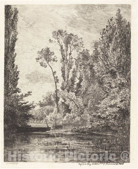 Art Print : Charles-FranÃ§ois Daubigny, The Virgin Islands in Bezons (Les Iles vierges a Bezons), 1850 - Vintage Wall Art