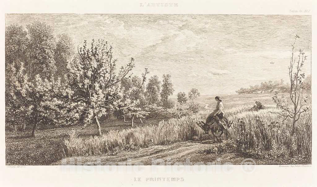Art Print : Charles-FranÃ§ois Daubigny, Springtime (Le Printemps), 1857 - Vintage Wall Art