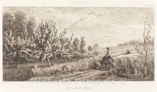 Art Print : Charles-FranÃ§ois Daubigny, Springtime (Le Printemps), 1857 - Vintage Wall Art