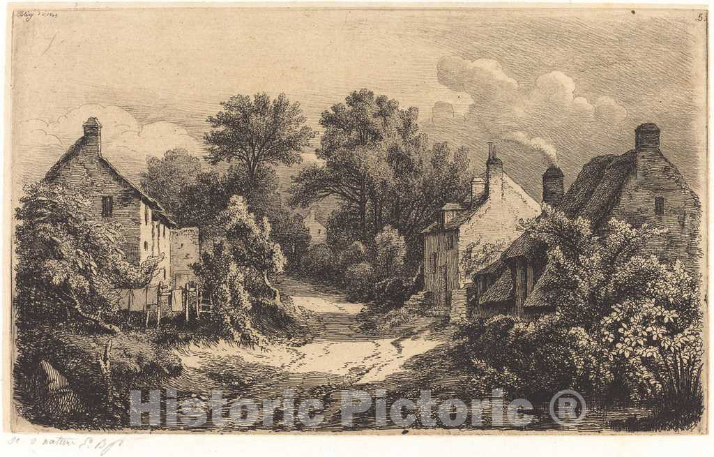 Art Print : EugÃ¨ne BlÃ©ry, Le chemin de Garens (The Road to Garens), 1849 - Vintage Wall Art