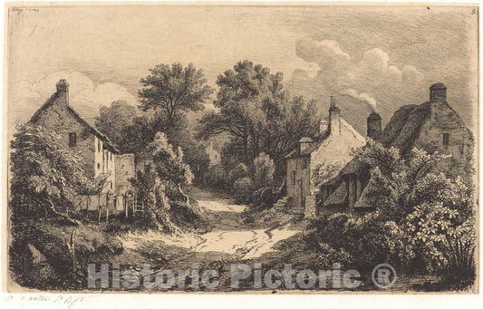 Art Print : EugÃ¨ne BlÃ©ry, Le chemin de Garens (The Road to Garens), 1849 - Vintage Wall Art