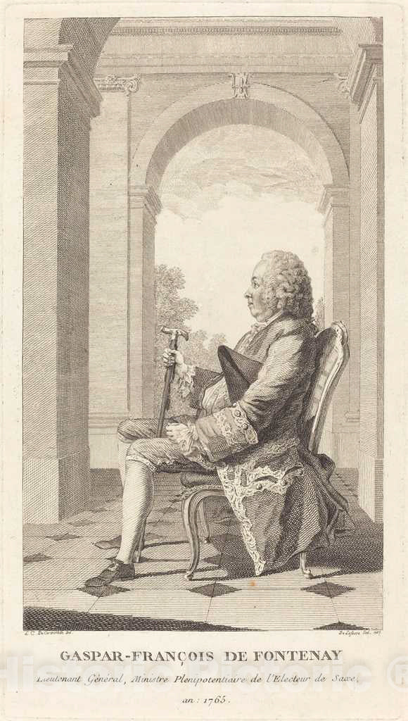 Art Print : Delafosse After Carmontelle, Gaspar-FranÃ§ois de Fontenay, 1765 - Vintage Wall Art