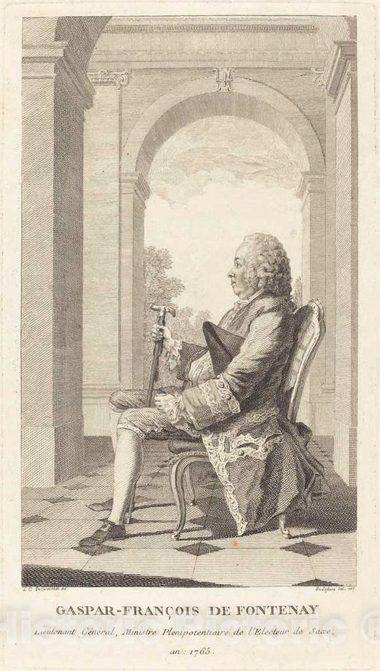 Art Print : Delafosse After Carmontelle, Gaspar-FranÃ§ois de Fontenay, 1765 - Vintage Wall Art